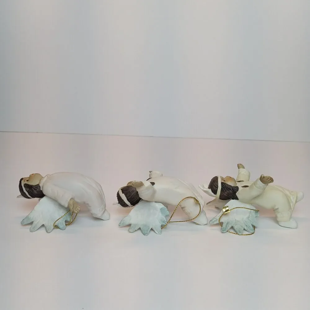 Vintage House Of Lloyd Christmas Set Of 3 Native American Angels Ornaments 1993